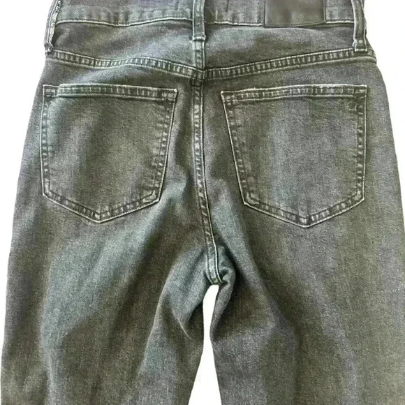 Madewell Women’s Straight Leg Jean Mid Rise  Denim Dark Wash Black Size 25 - Picture 3 of 6